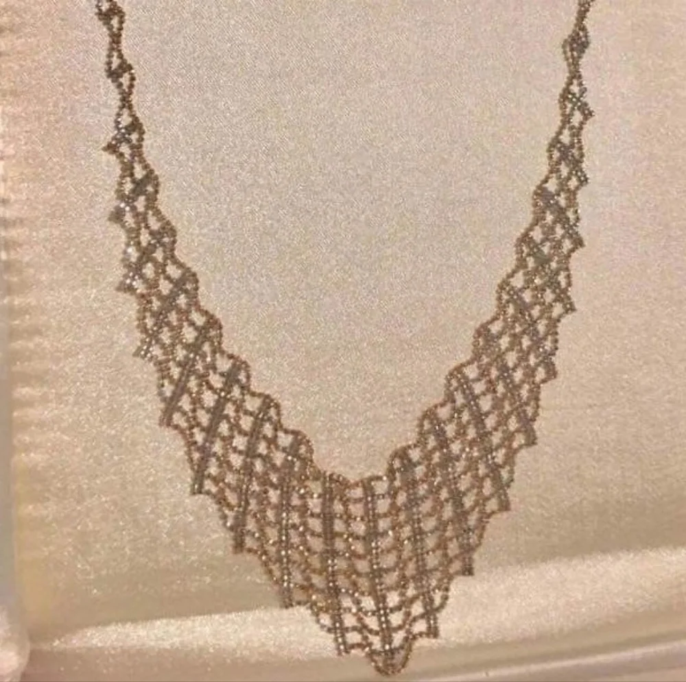 ▪︎ 14k Solid Gold 2tone Beads Necklace ▪︎ - Picture 3 of 10